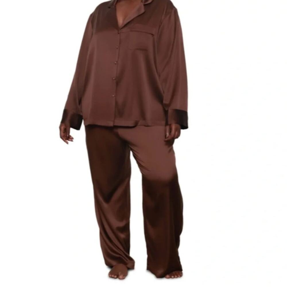 Skims Silk Blend Pajama Pants Loungewear Cozy Travel Lounging Minimalist 2XS